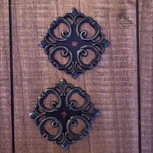 Vintage Ornate Backplate Furniture Cut Out set of 2